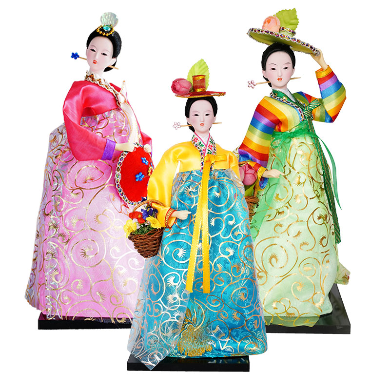 Korean Lifestyle Items - 結婚式のための韓国の国民人形、創造的な工芸品、デスクトップとオフィスの装飾、女の子の友人のための誕生日プレゼント、レストランの家具、30 cm