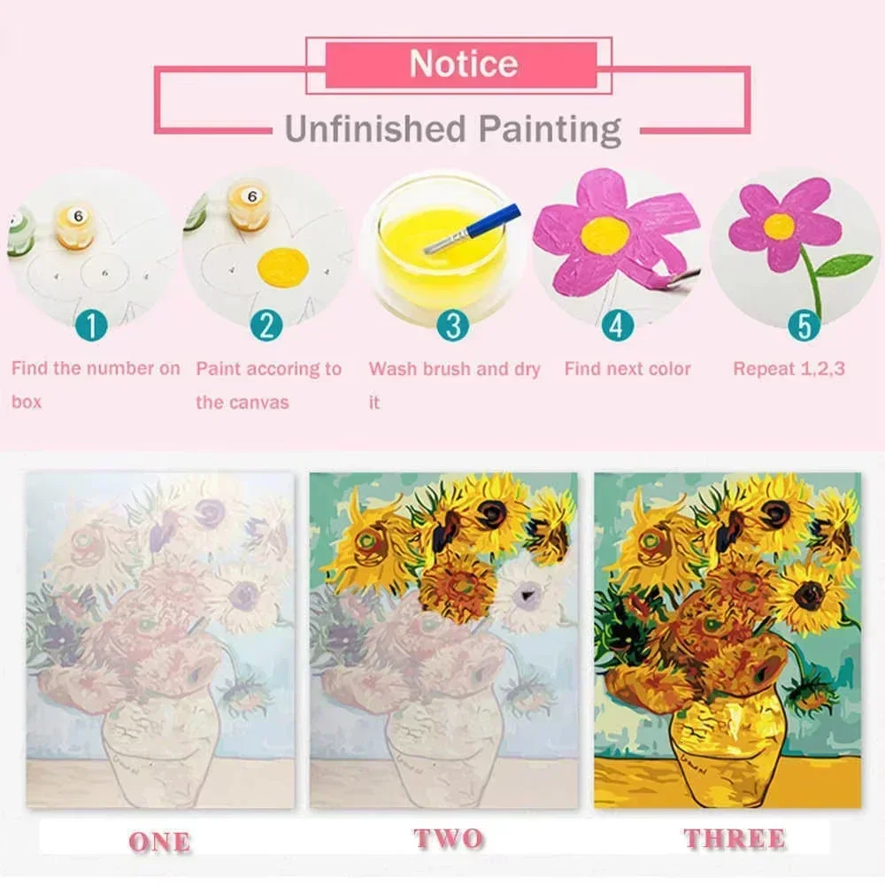 韓国風デジタル油絵 数字で描くキャンバス絵画 ホームデコレー - Korean Lifestyle Movie のレビューと価格