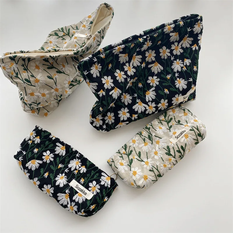 化粧品バッグ女性花化粧ケースオーガナイザー韓国刺繍化粧ポーチ - Korean Skincare Routine のレビューと価格